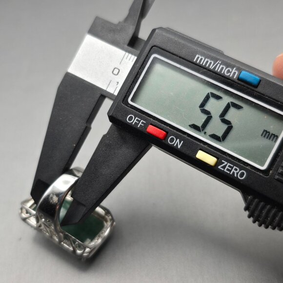 Sterling & Tourmaline Ring Size 6 Quartz Accents Ornate Cutouts 13.4g Signed QJ - Picture 8 of 14